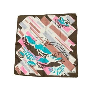 Chic Abstract Silk Scarf in Pink and Blue